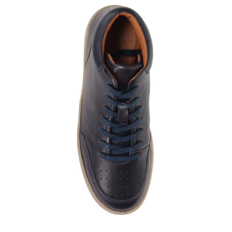 Stafford Leather Lace-Up Trainers - STAFFORD / 325 929 - Navy