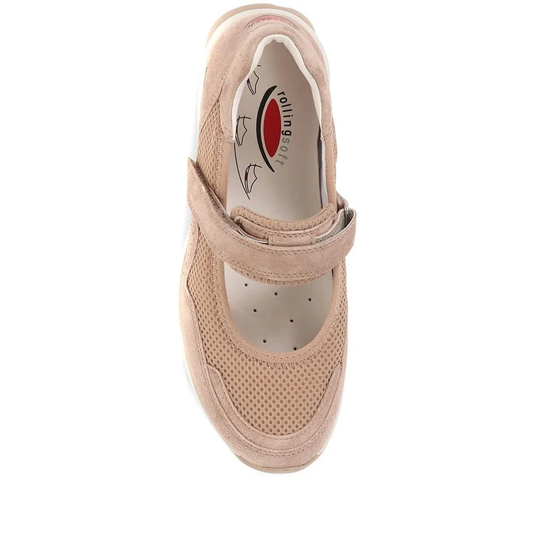 Anderson Suede Mary Jane Shoes - GAB35542 / 322 397 - Sand