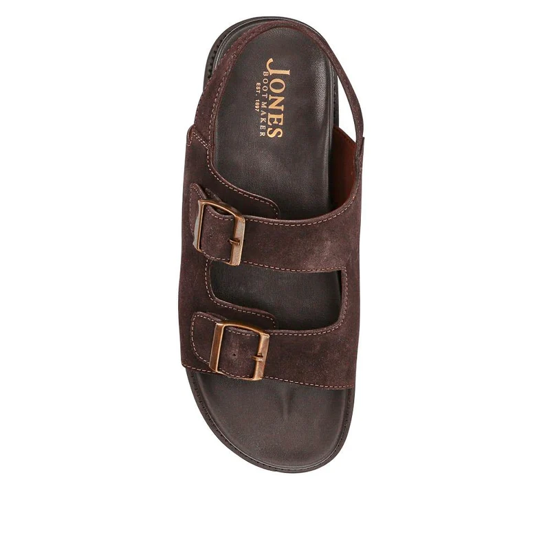 Wendover Casual Leather Sandals - WENDOVER / 327 022 - Dark Brown Suede