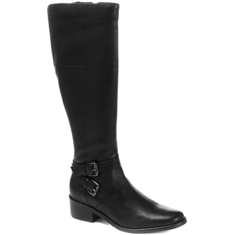 Wide Fit Leather Knee Boots - CARM28509 / 313 436 - Black