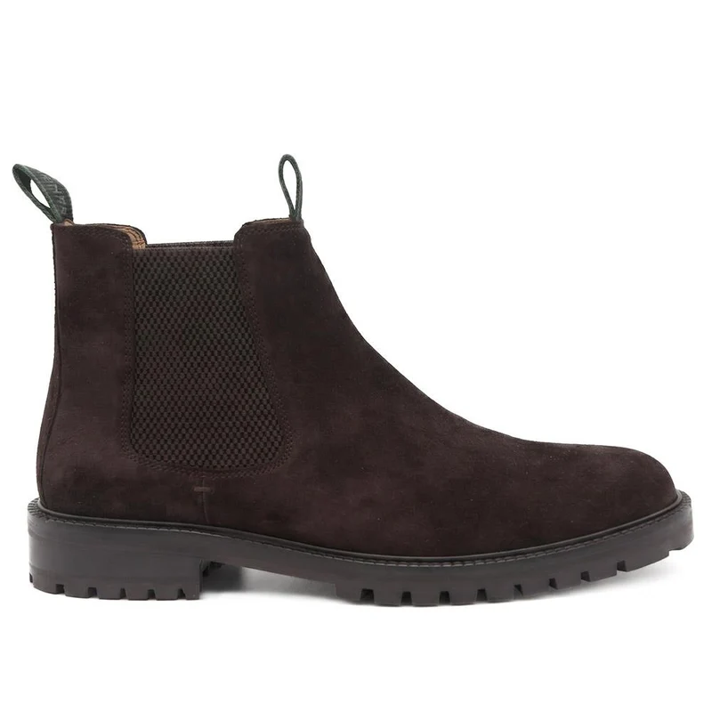 Damone Leather Chelsea Boots - DAMONE / 329 943 - Dark Brown Suede