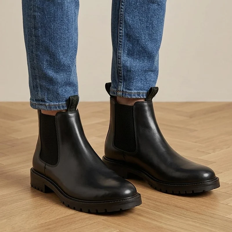 Damone Leather Chelsea Boots - DAMONE / 329 943 - Black Leather
