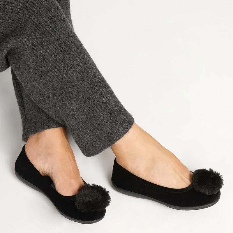 Erika Pom Pom Slippers - ERIKA / 322 776 - Black