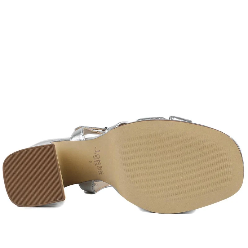 Gloriana Block Heel Leather Buckled Sandals - GLORIANA / 328 979 - Metallic Multi
