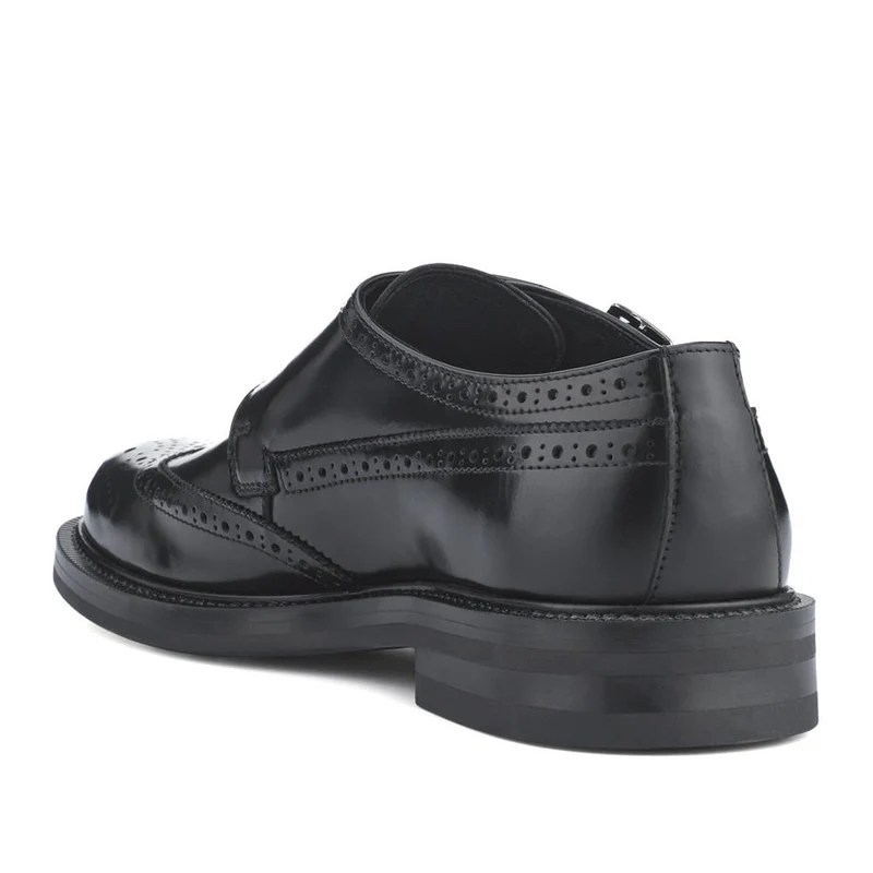 Nathan Leather Double Monk Shoes - NATHAN / 328 501 - Black