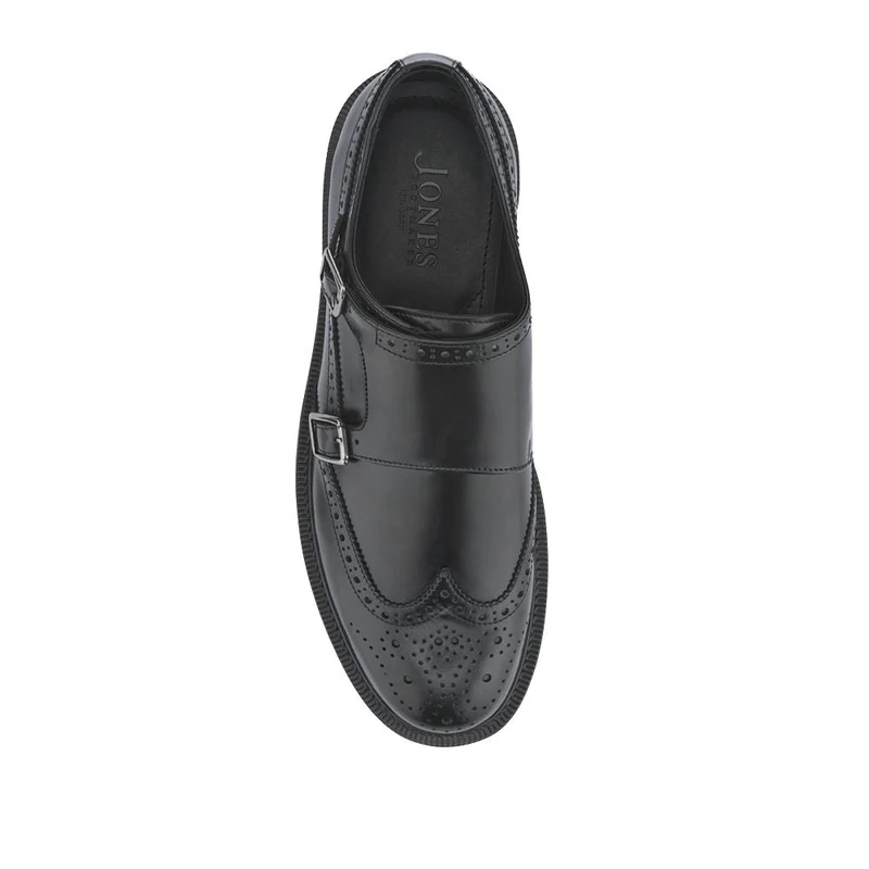 Nathan Leather Double Monk Shoes - NATHAN / 328 501 - Black