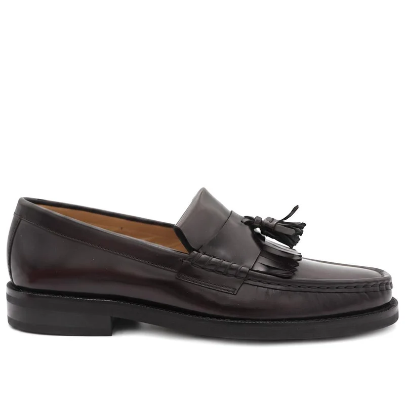 Quavon Leather Tasselled Loafers - QUAVON / 329 972 - Burgundy Polished
