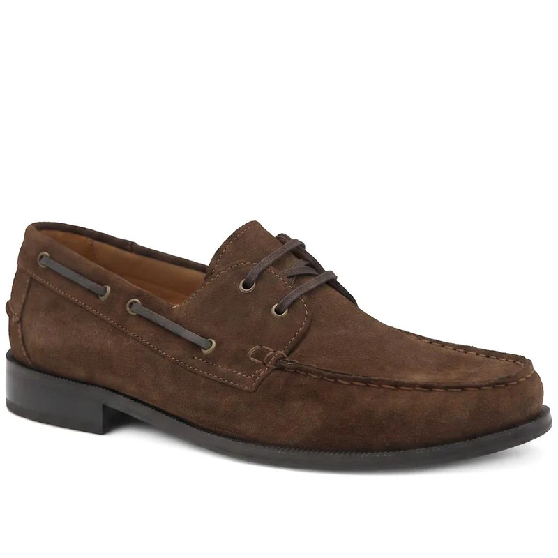 Parrie Smart Leather Boat Shoes - PARRIE / 329 947 - Brown Suede