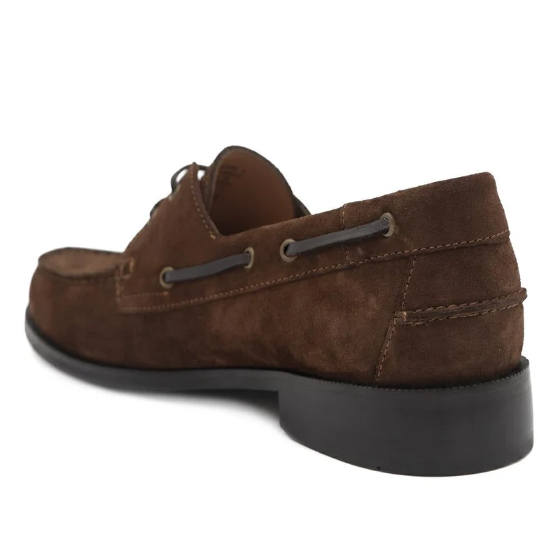 Parrie Smart Leather Boat Shoes - PARRIE / 329 947 - Brown Suede