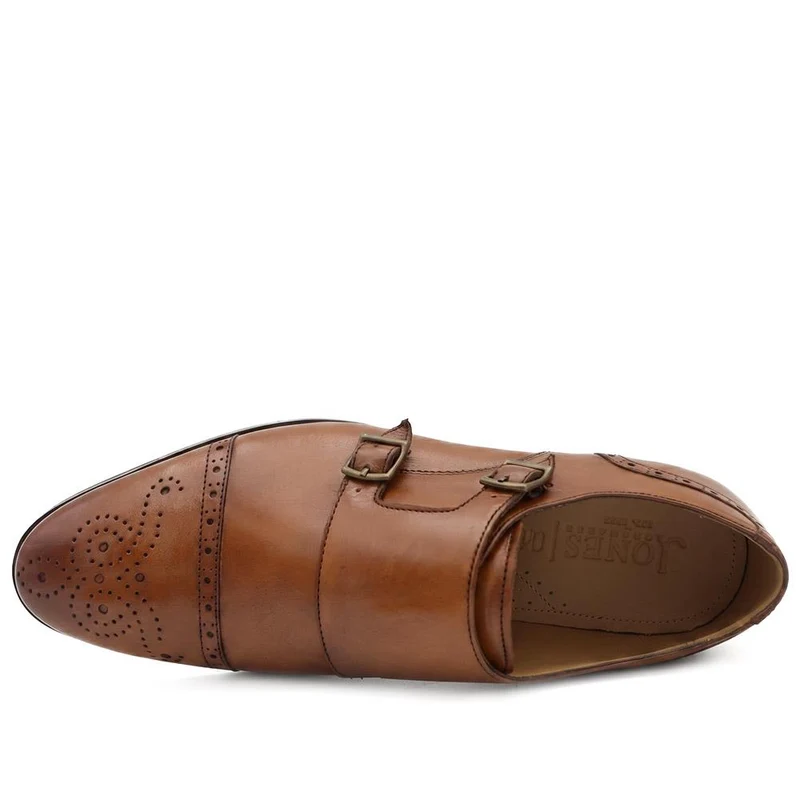 Nation Leather Dual Strap Monk Shoes - NATION / 329 976 - Tan Leather