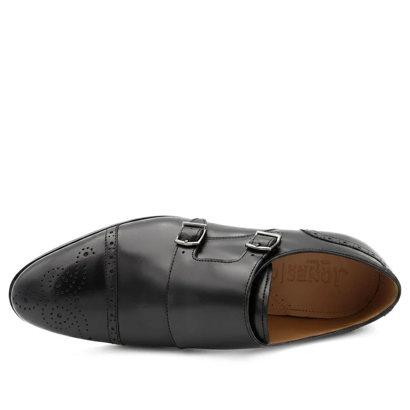 Nation Leather Dual Strap Monk Shoes - NATION / 329 976 - Black Leather