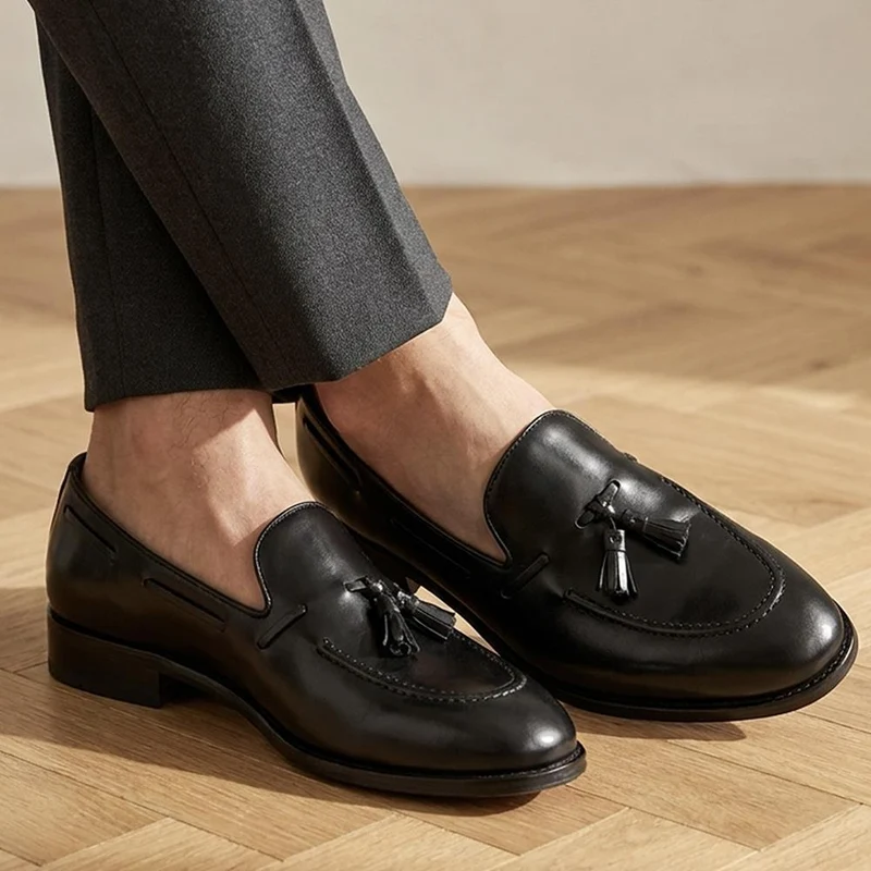 Rolando Leather Tassel Loafers - ROLANDO / 329 985 - Black Leather
