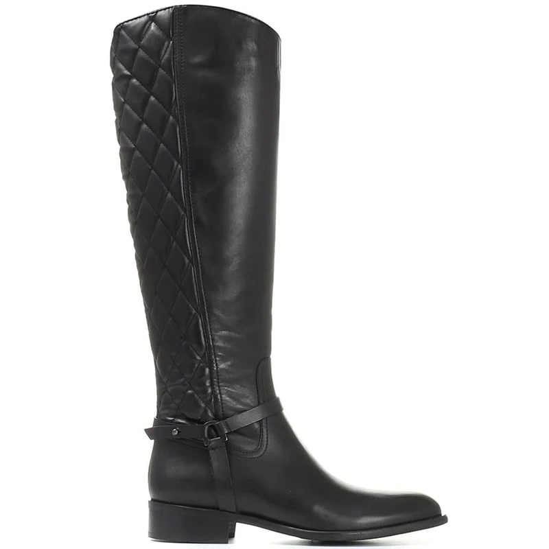 Quilted Leather Knee High Boot - MKOC30501 / 317 091 - Black