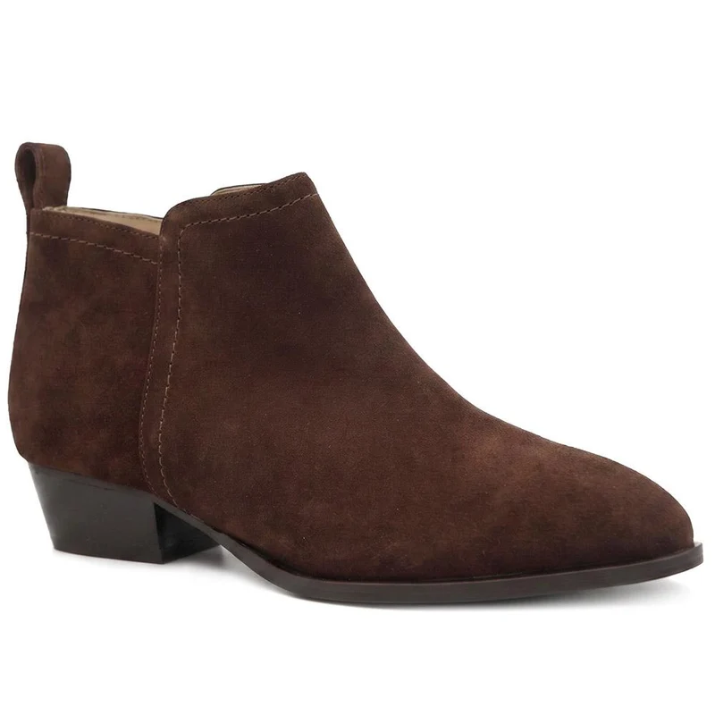 Floralie Leather Cushioned Ankle Boots - FLORALIE / 329 919 - Choco Suede