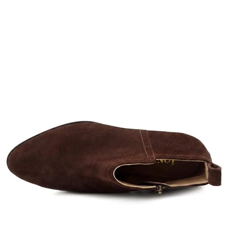 Floralie Leather Cushioned Ankle Boots - FLORALIE / 329 919 - Choco Suede