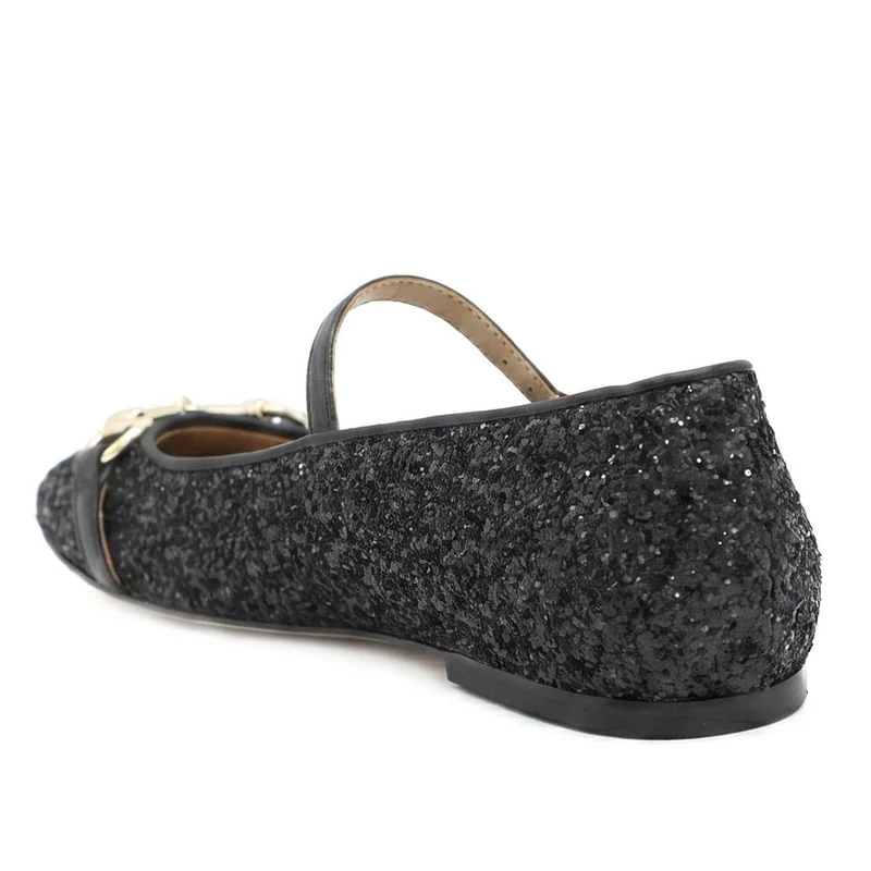 Seraphine Leather Mary Janes With Snaffle Detail - SERAPHINE / 329 921 - Black Glitter