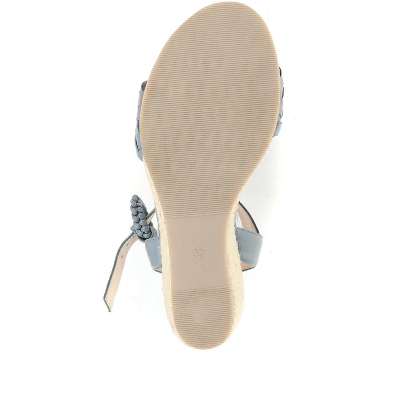Luana Leather Wedge Sandals - LUANA / 321 575 - Blue