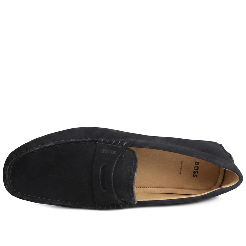 Boss Leather Slip On Shoes - HUGO43503 / 328 697 - Navy Suede