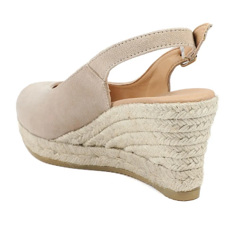 Cedrica Wide Fit Leather Slingback Espadrilles - CEDRICAWIDE / 329 056 - Sand Suede