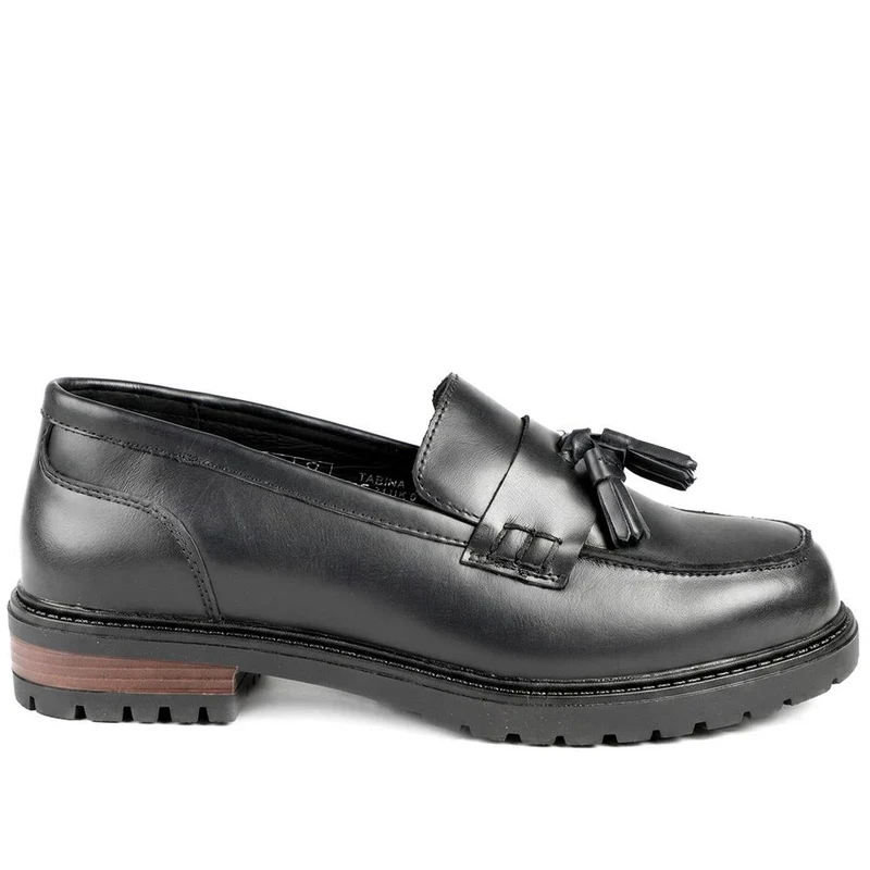 Tabina Tasselled Leather Heeled Loafers - TABINA / 329 426