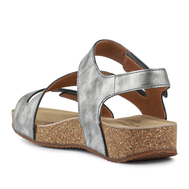 All-Leather Touch-Fasten Sandals - JOSEF41513 / 327 241 - Silver
