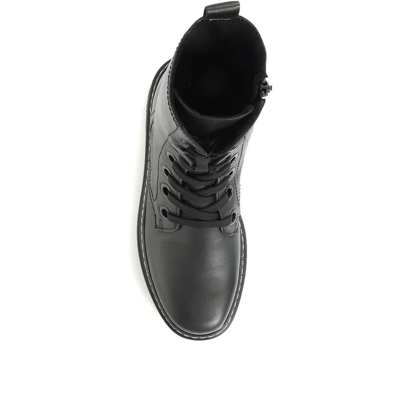 Genoa Leather Chunky Ankle Boots - GAB34520 / 321 163 - Black