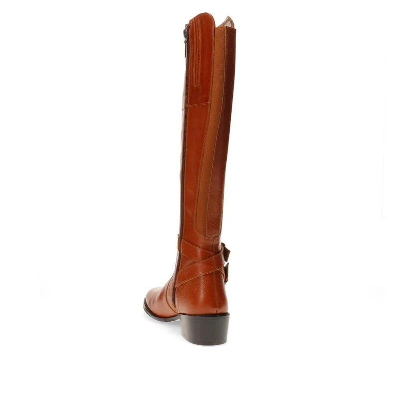 Phoebe Small Calf Fit Leather Knee Boots - PHOEBES / 26334286 - Tan