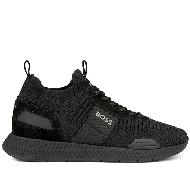 Boss Knitted-Upper Trainers w/ Suede Trims - HUGO41502 / 327 622