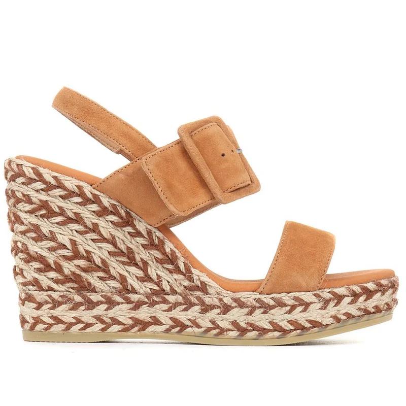 Amerie Wedge Sandals - AMERIE / 322 053 - Tan Suede
