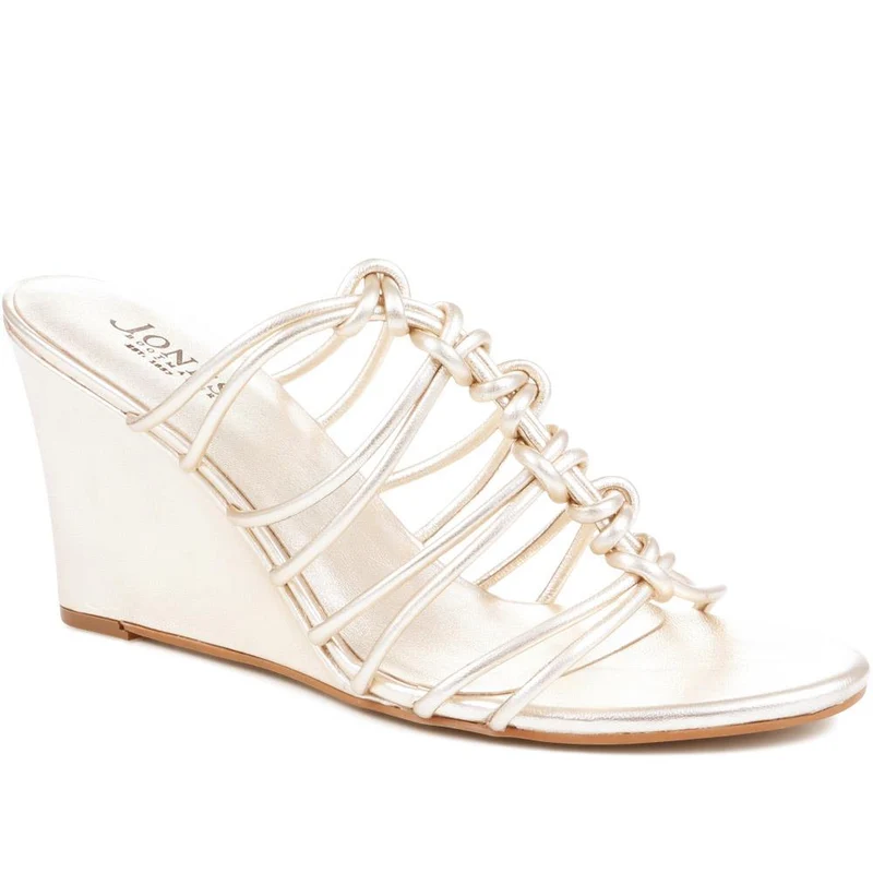 Laurella Leather Gladiator Wedges - LAURELLA / 323 348 - Gold