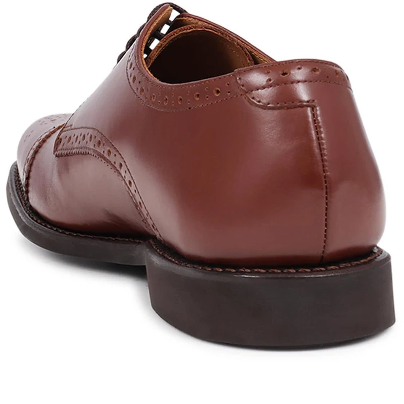 Mile End Goodyear Welted Polished Leather Brogues - MILEEND2 / 318 986 - Chestnut