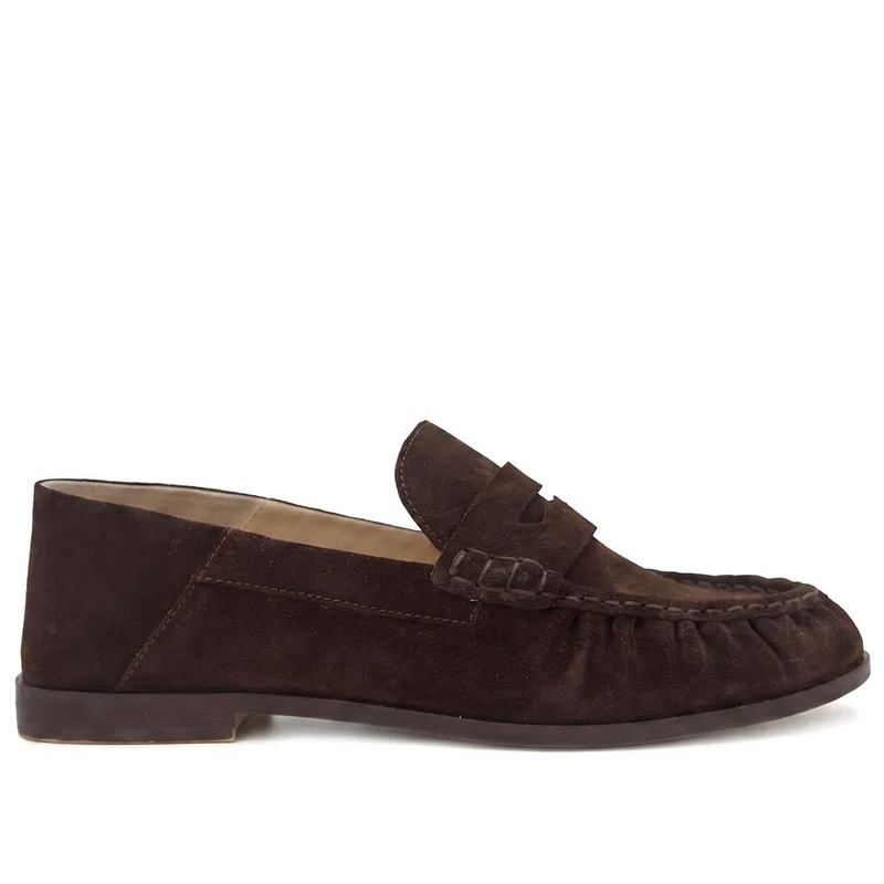 Petunia Leather Flared Heel Penny Loafers - PETUNIA / 328 898