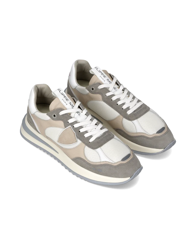 Sneaker Olympique Men, White Grey Beige