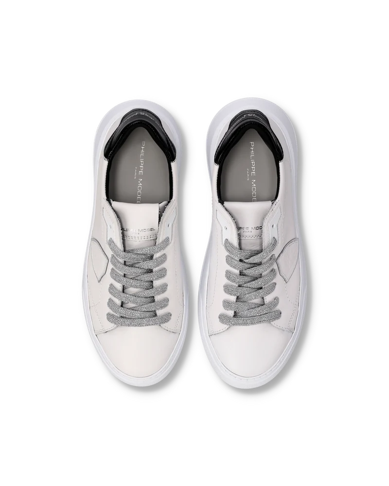 Sneakers Temple Women,, White Black Silver
