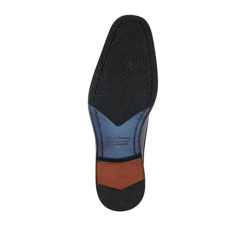 Oliver Sweeney Joel Antiqued Leather Derby Shoes - OLIVR42500 / 328 550 - Black
