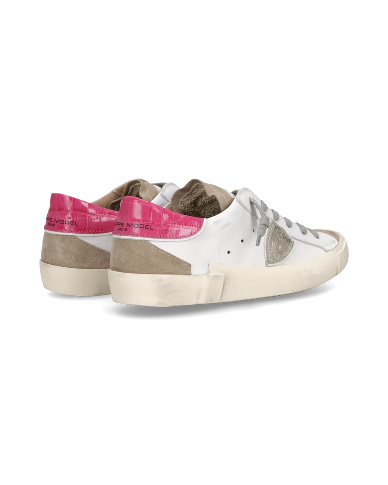 Sneakers Prsx Women, White Fuchsia Dove Grey