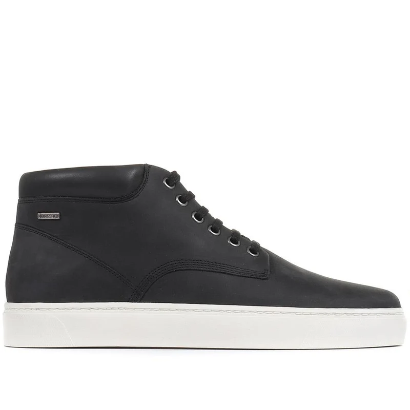Hendon High-Top Leather Trainers - HENDON / 322 064 - Dark Grey