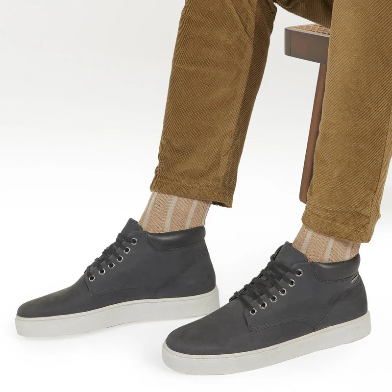 Hendon High-Top Leather Trainers - HENDON / 322 064 - Dark Grey