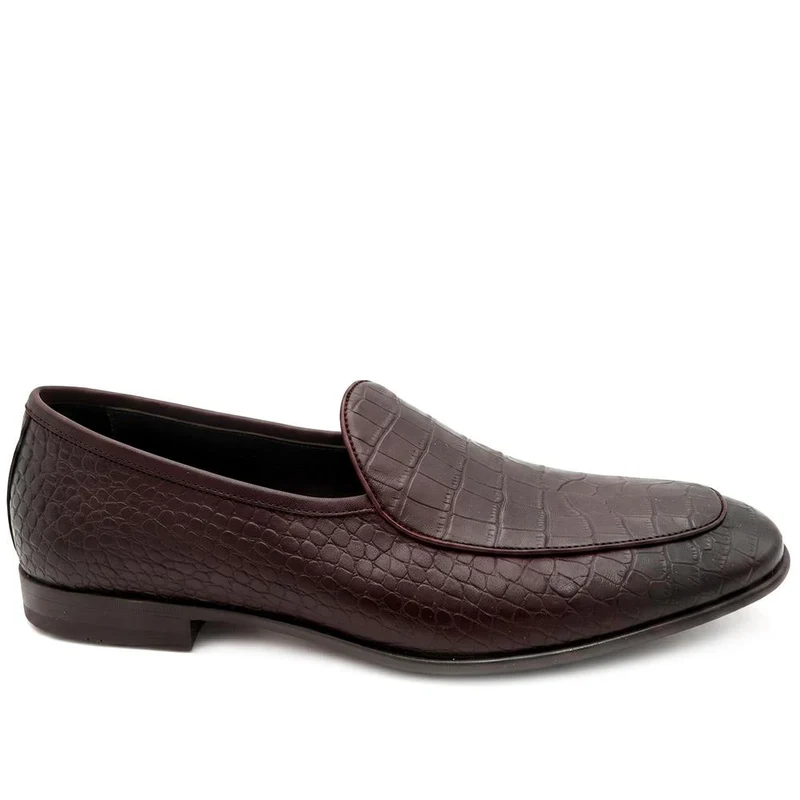 Royce Leather Loafers - ROYCE / 328 783 - Burgundy Croc