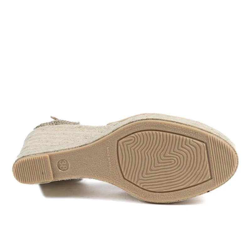 Arabella2 Leather Wedged Espadrilles - ARABELLA2 / 329 069 - Beige Suede