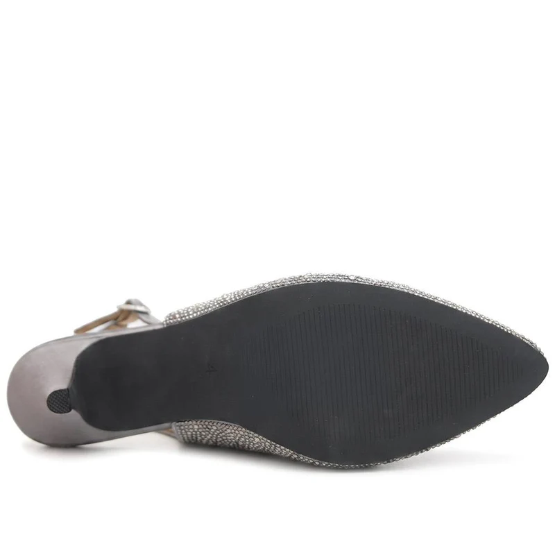Xosha Leather Stiletto Court Shoes - XOSHA / 330 062 - Silver Sparkle
