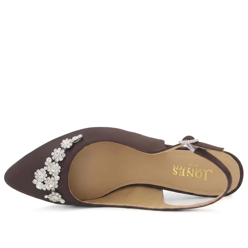 Zarah Leather Slingback Court Shoes - ZARAH / 330 064 - Chocolate Satin