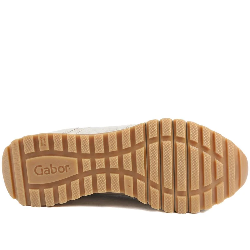 Gabor Hollywell Wide Fit Zip & Lace Trainers - GAB42502 / null - Beige