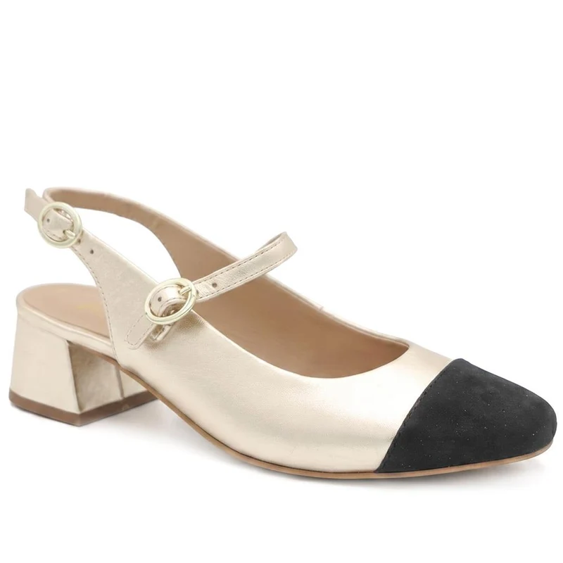 Yanira Leather Mary Jane Court Shoes - YANIRA / 329 775 - Gold