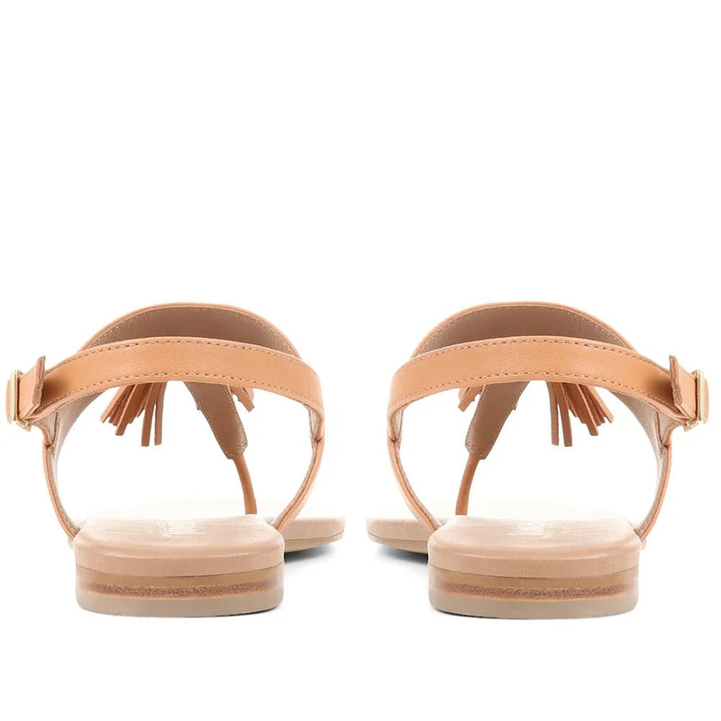 Lizabeth Leather Thong Sandals - LIZABETH / 323 350 - Tan