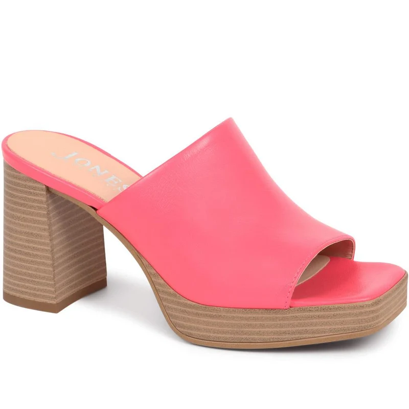 Dominica Leather Heeled Mules - DOMINICA / 323 833 - Pink