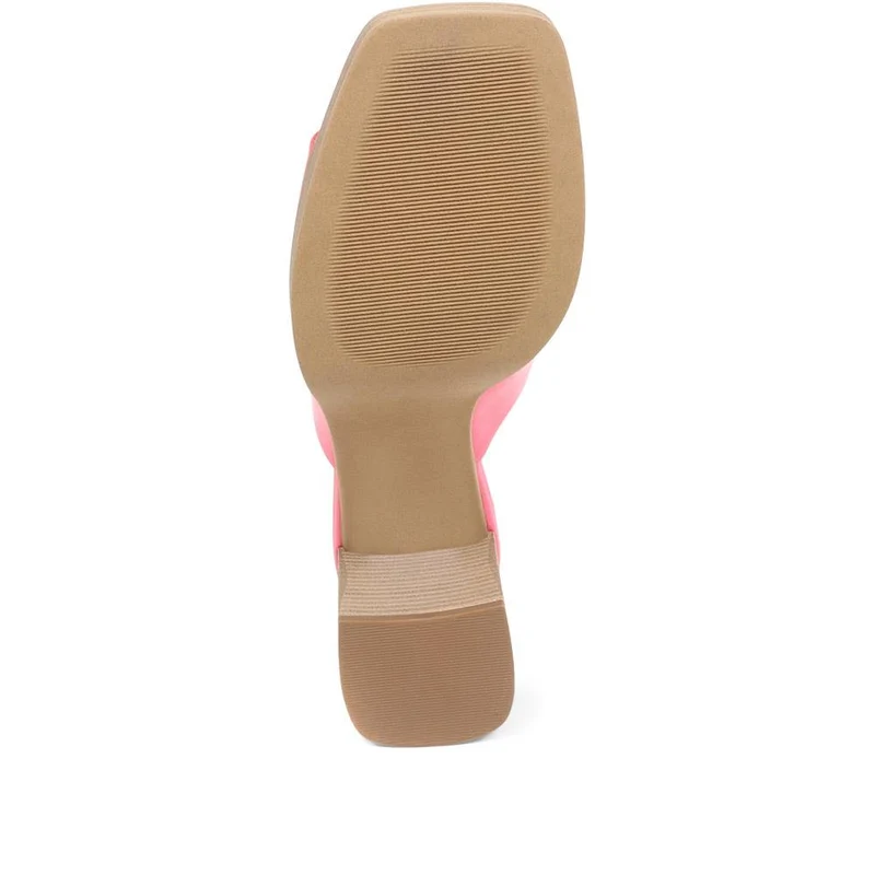 Dominica Leather Heeled Mules - DOMINICA / 323 833 - Pink