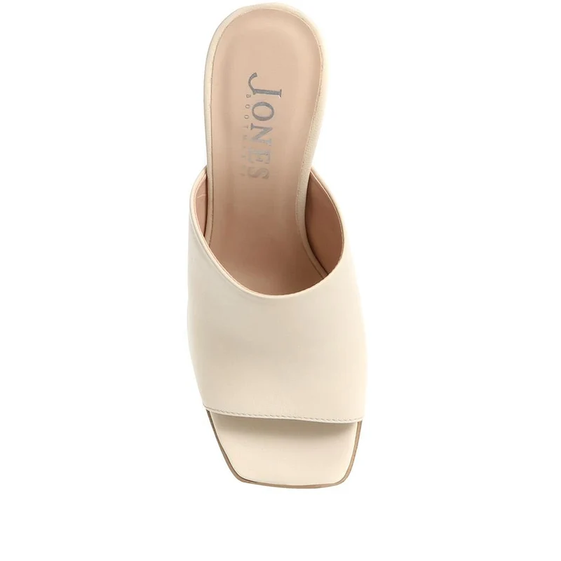 Dominica Leather Heeled Mules - DOMINICA / 323 833 - Cream