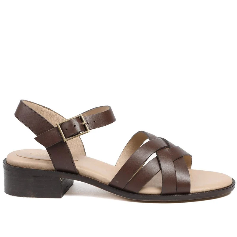 Geovana Leather Sandals - GEOVANA / 325 042 - Chocolate