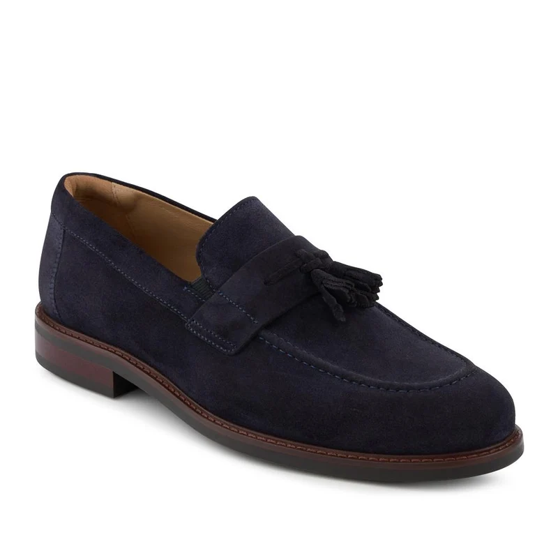Rodrigo Wide-Fit Leather Tassel Loafers - RODRIGO / 327 901 - Navy Suede